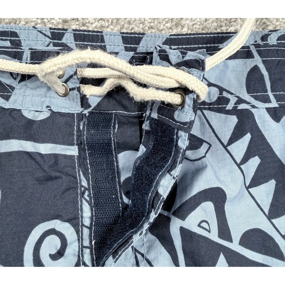 Polo Sport Ralph Lauren Swim Trunks XL Blue Tribal Tiki Print Mesh‎ Lined Y2K